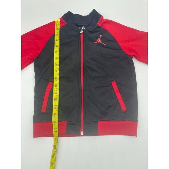Air Jordan Kids Jacket Long Sleeves Zip Up & Pockets Sz L Black Red - Picture 6 of 6